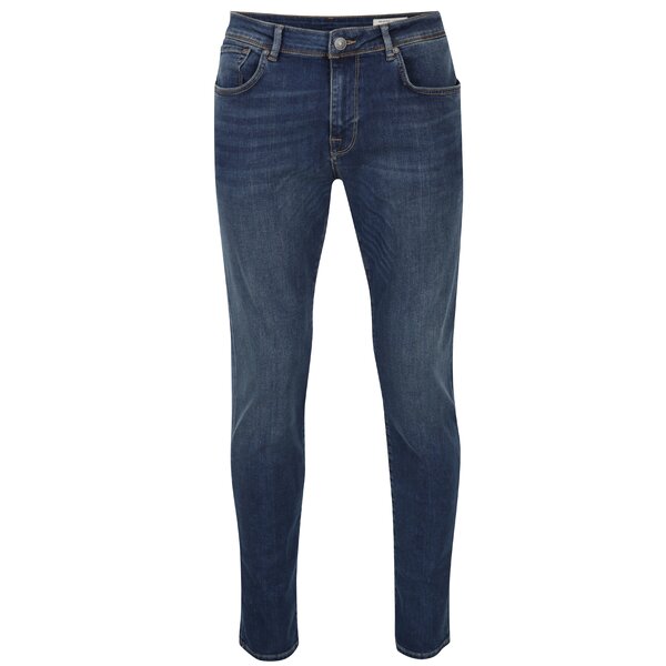Blugi albaștri slim fit cu aspect prespălat Selected Homme Leon