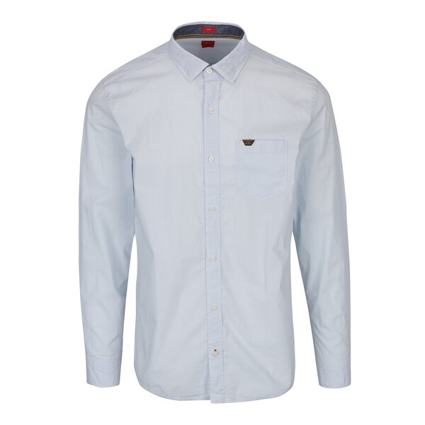Cămașă alb & bleu cu dungi fine slim fit s.Oliver