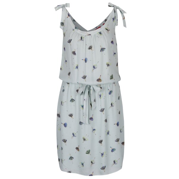 Rochie bleu cu print multicolor și bretele s. Oliver