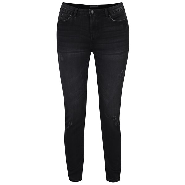 Blugi skinny gri închis cu aspect uzat Jacqueline de Yong Skinny