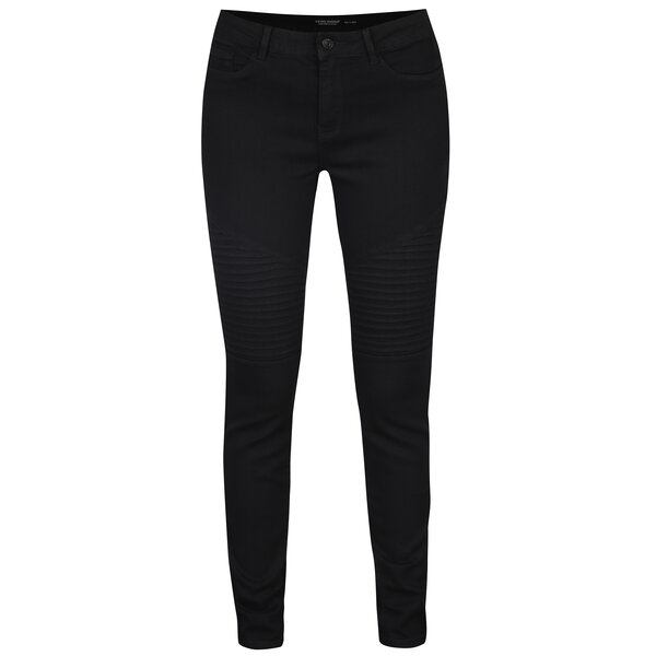 Blugi negri skinny cu dungi în relief VERO MODA Seven