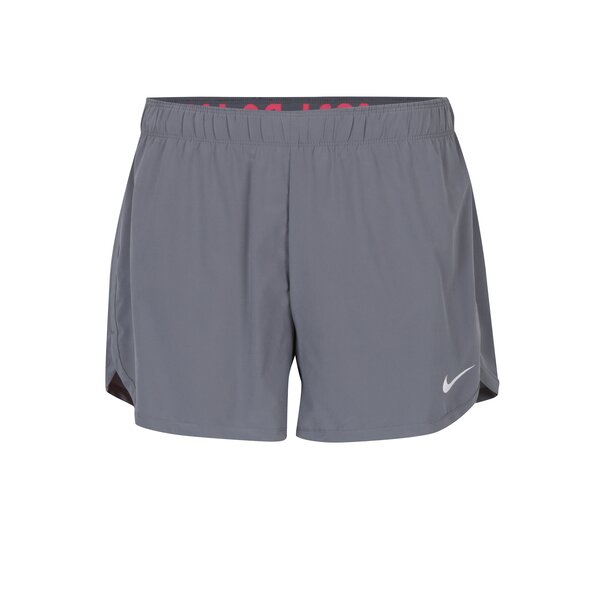 Pantaloni scurți gri cu roz neon cu design 2 în 1 pentru femei Nike