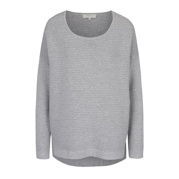Pulover gri melanj cu dungi în relief Selected Femme Laua