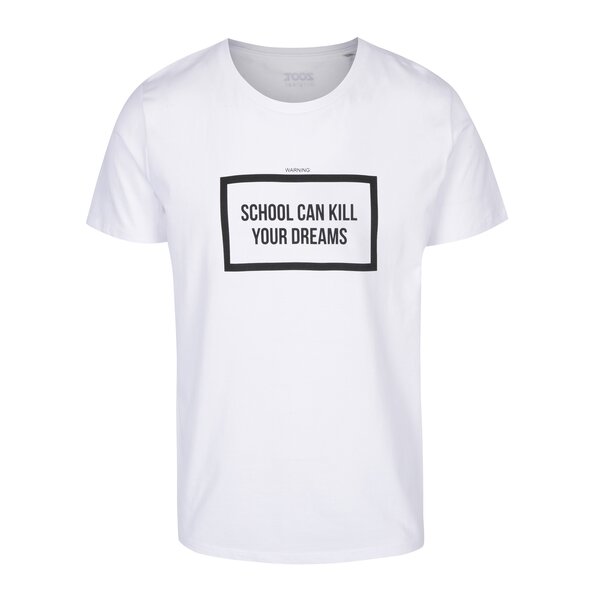 Tricou alb pentru bărbați din bumbac organic- ZOOT Originál School can kill