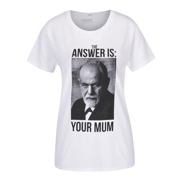 Tricou alb unisex cu print - ZOOT Originál Freud