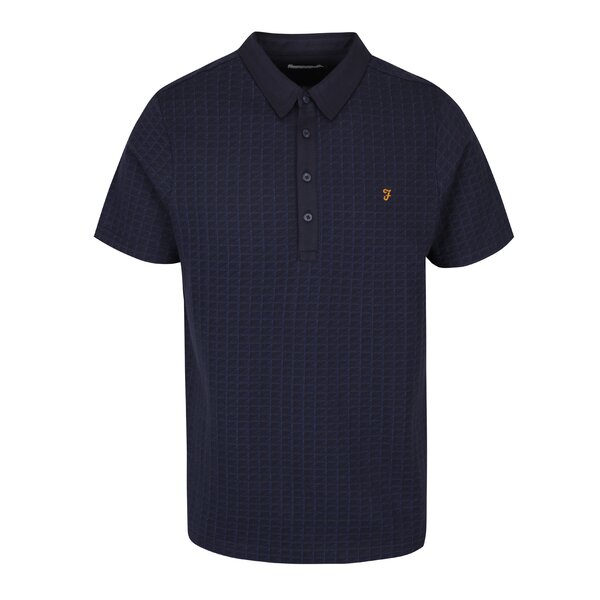 Tricou polo albastru cu model discret - Farah Chelsea