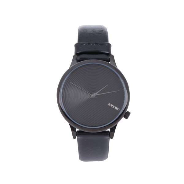 Ceas unisex cu curea din piele neagra - Komono Estelle Deco