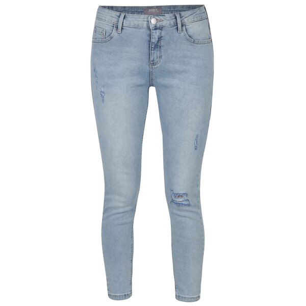 Blugi crop skinny albastru deschis cu aspect uzat Dorothy Perkins