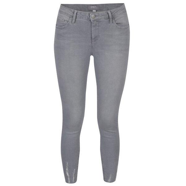 Blugi crop skinny gri cu aspect uzat Dorothy Perkins