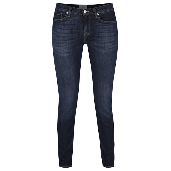 Blugi bleumarin cu aspect prespălat Selected Femme Elena