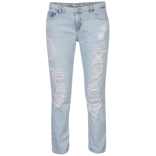 Blugi albastru deschis boyfriend cu aspect uzat TALLY WEiJL
