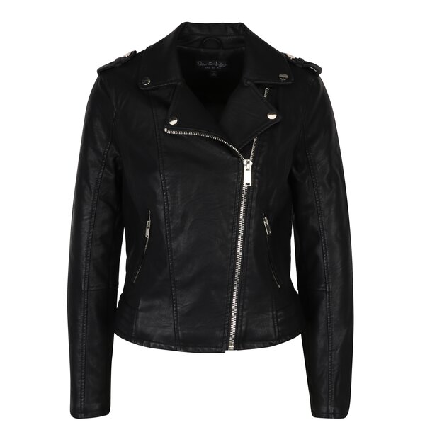 Jachetă neagră biker din piele ecologică - Miss Selfridge