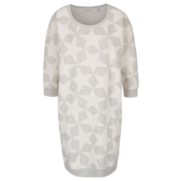 Rochie crem cu model geometric și mâneci 3/4 Scotch & Soda