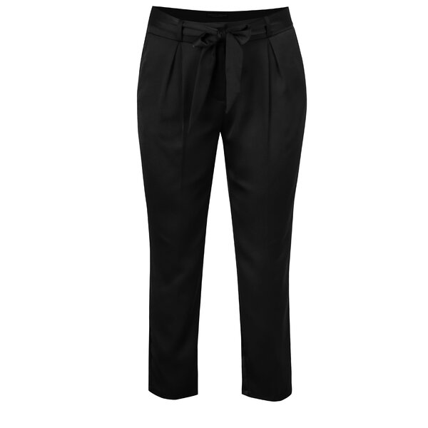 Pantaloni negri cu fundă în talie - Dorothy Perkins