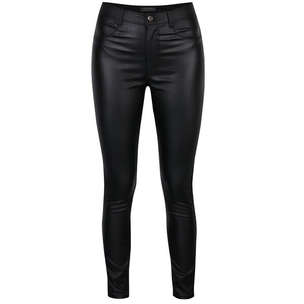 Pantaloni negri skinny cu aspect de piele Dorothy Perkins