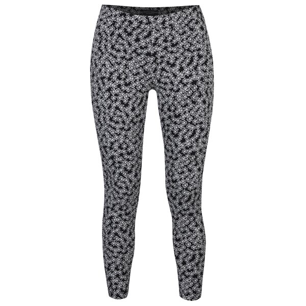 Colanți negri cu print alb floral Dorothy Perkins