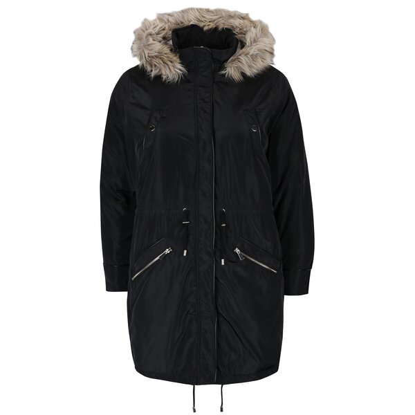 Jachetă neagră parka Dorothy Perkins Curve
