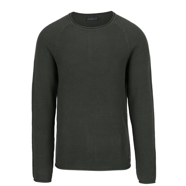 Pulover kaki bărbătesc cu perforații - Jack & Jones Phil