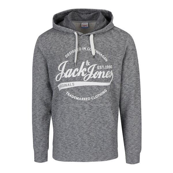 Hanorac gri melanj bărbătesc cu glugă și buzunar- Jack & Jones Panther