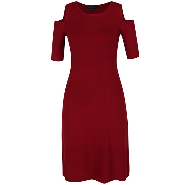 Rochie roșie tricotată cu decupaje pe umeri Dorothy Perkins