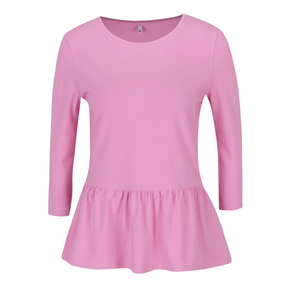 Bluză peplum roz cu mâneci 3/4 ONLY Live