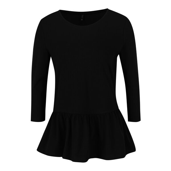 Bluză peplum neagră cu mâneci 3/4 ONLY Live