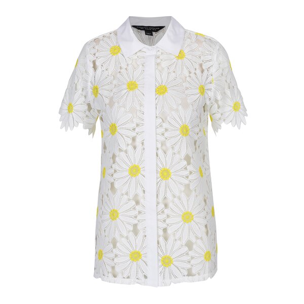 Cămașă albă din broderie spartă cu flori Dorothy Perkins