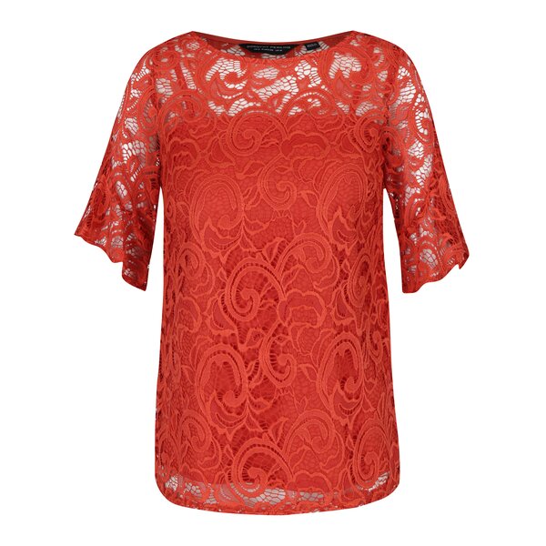 Bluză din dantelă portocalie Dorothy Perkins