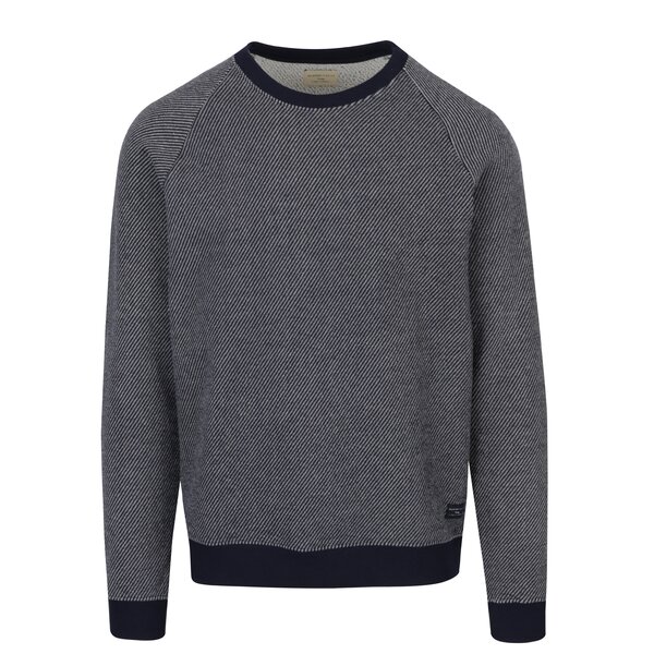 Bluză din bumbac bleumarin & crem pentru bărbați - Selected Homme Herring