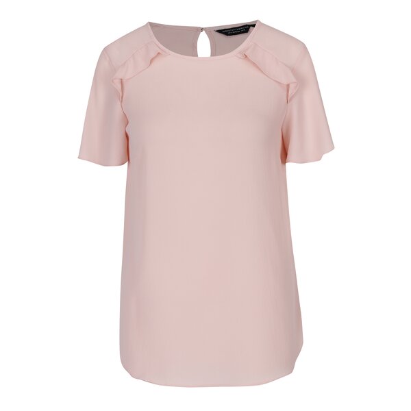 Bluză roz cu volane Dorothy Perkins