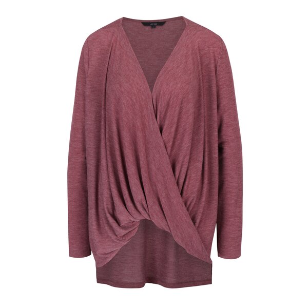 Bluză violet asimetrică din jerseu cu drapaje VERO MODA Honie