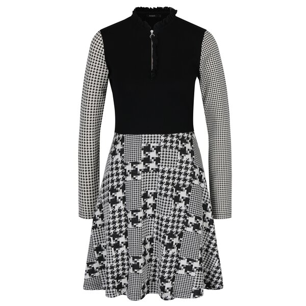 Rochie negru & alb cu aspect 2 în 1 - Desigual Celine