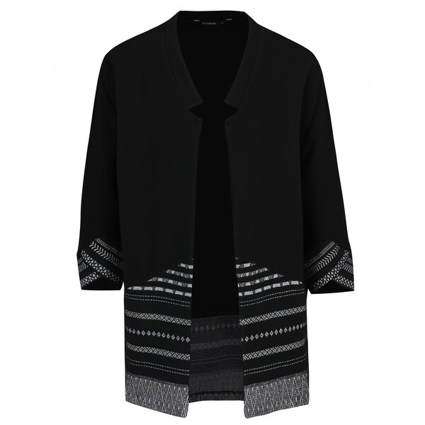 Cardigan negru cu print geometric - Desigual Vir