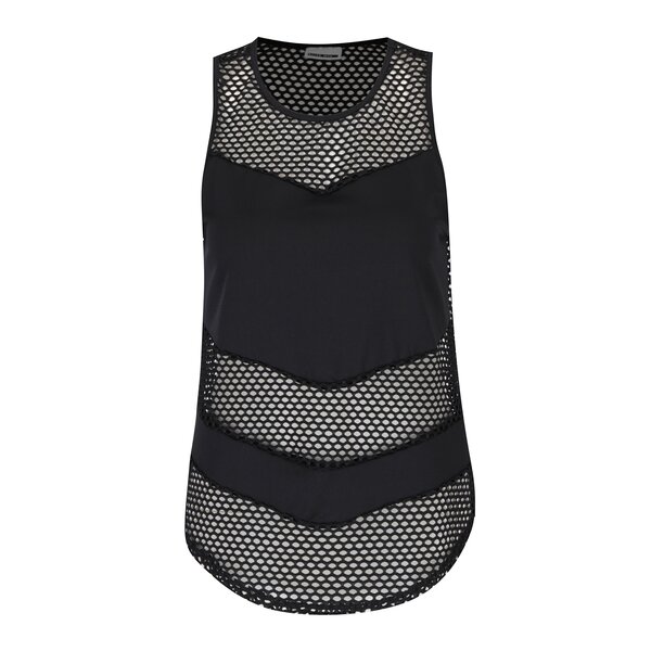 Top negru cu inserții transparente din plasă Noisy May Glory