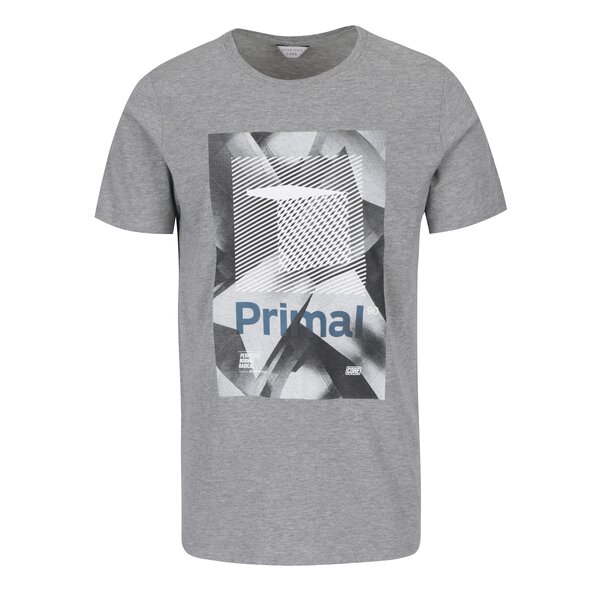 Tricou gri cu print frontal Jack & Jones Carlos