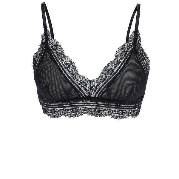 Sutien negru transparent cu barete ajustabile - Y.A.S Emily