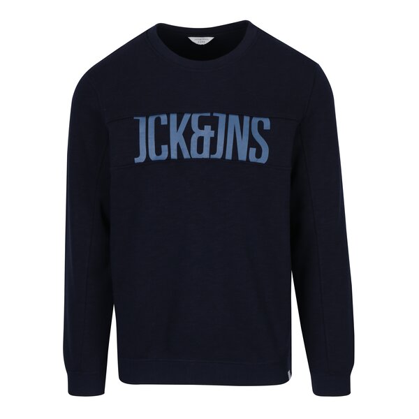 Bluză sport bleumarin cu logo print și cusături în relief Jack & Jones Mario