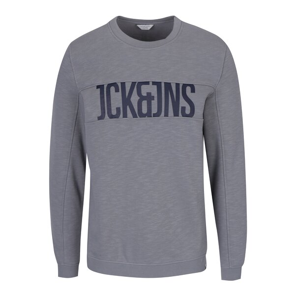 Bluză sport gri cu logo print și cusături în relief Jack & Jones Mario