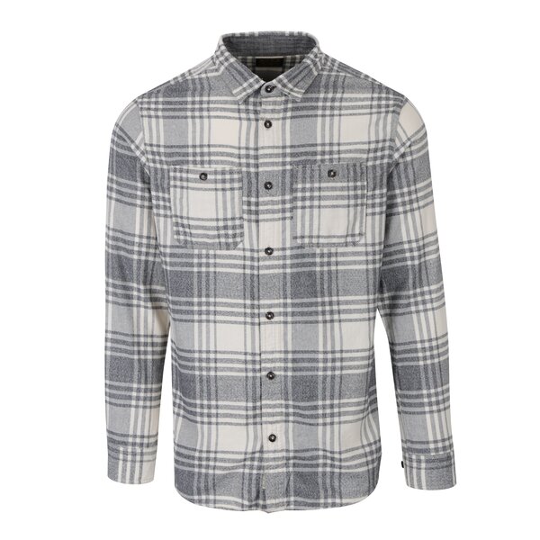 Cămașă de bumbac crem & gri pentru bărbați - Jack & Jones Corey