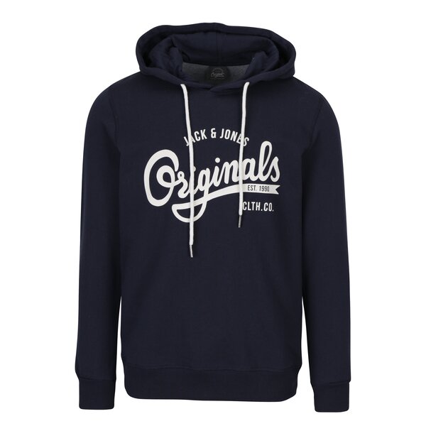 Hanorac bleumarin cu logo print Jack & Jones Hawl