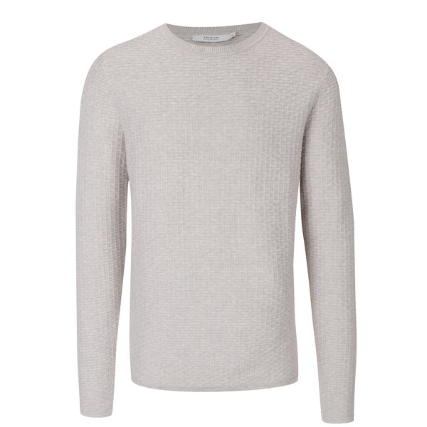 Pulover crem tricotat pentru bărbați - Jack & Jones Brick