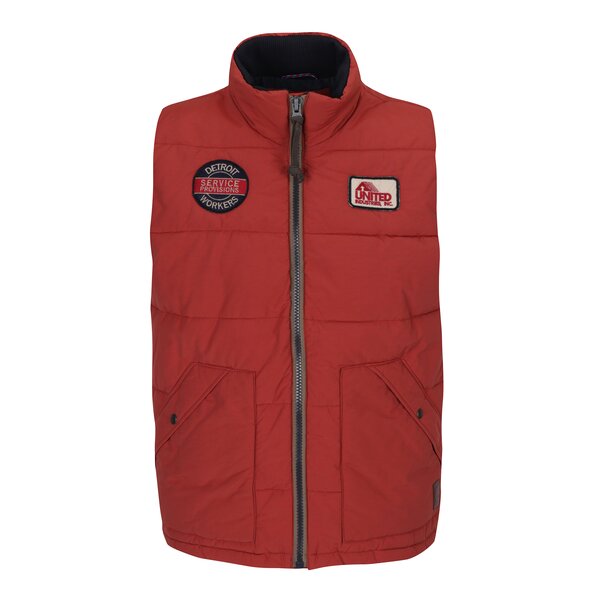 Vestă oranj matlasată cu aplicații decorative Jack & Jones Ground