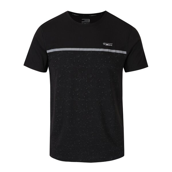 Tricou negru funcțional cu imprimeu discret - Jack & Jones Trigger
