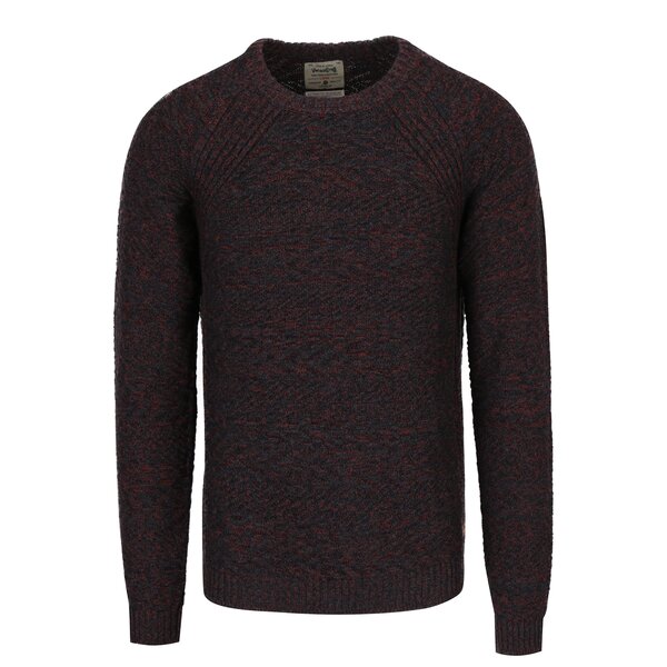 Pulover tricotat bleumarin & vișiniu Jack & Jones Joey