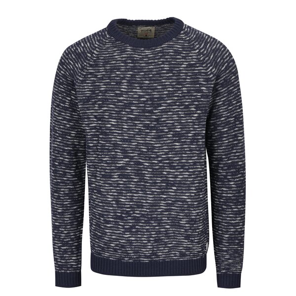 Pulover tricotat bleumarin & crem Jack & Jones Joey