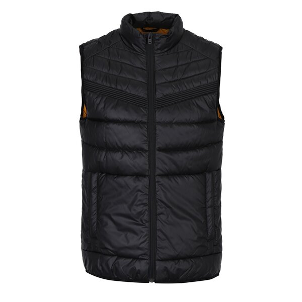 Vestă neagră matlasată cu buzunare Jack & Jones Gavin