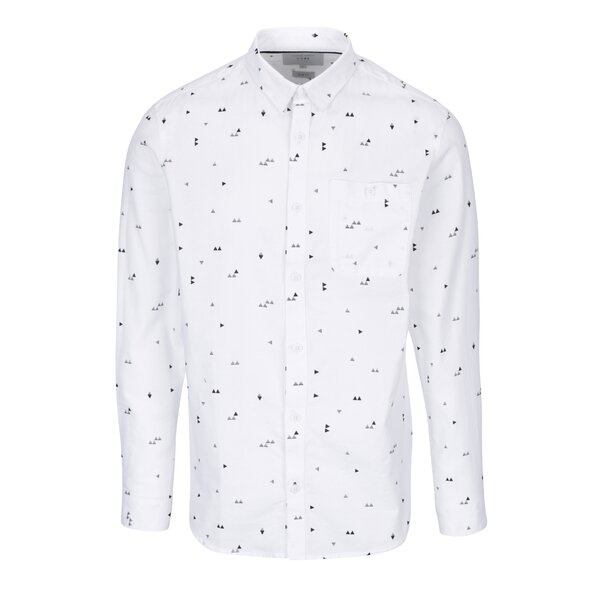 Cămasă albă slim fit cu mâneci lungi și model geometric Jack & Jones Triton