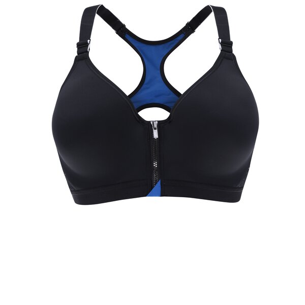 Bustier sport negru cu albastru cu fermoar Maidenform