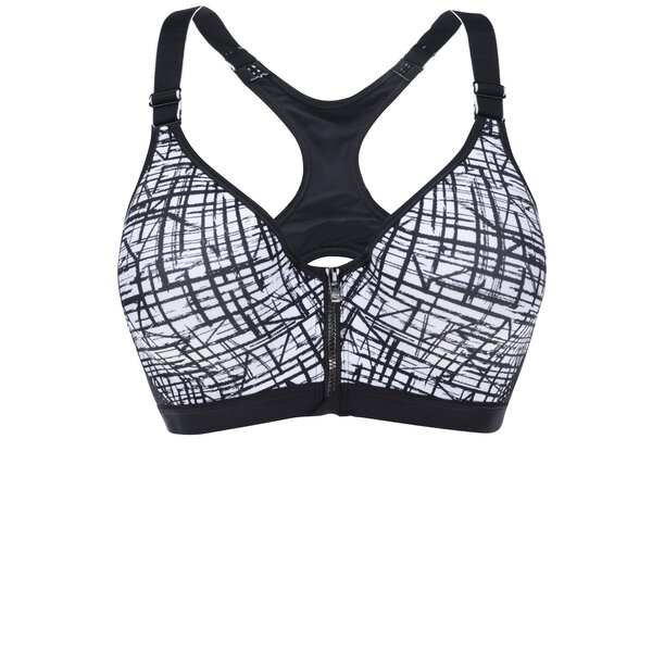 Bustier sport alb cu negru cu fermoar Maidenform