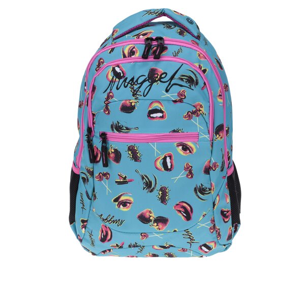Rucsac roz-turcoaz cu print NUGGET Scrambler 26 l